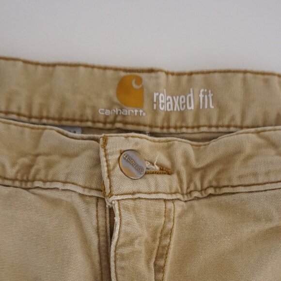 Carhartt Sandstone Tan Double Knee '19 Relaxed Fit Carpenter Painter Pants 34X34 - Picture 10 of 16